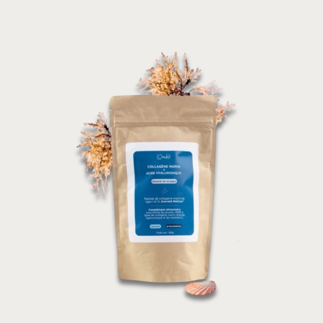 Collagène Marin &amp; Acide Hyaluronique - 100g en poudre - Sachet kraft